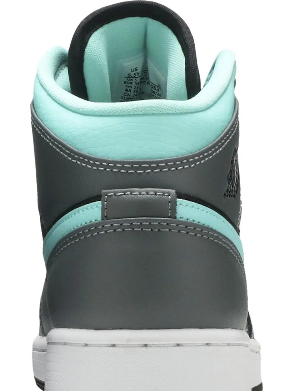 Кроссовки Air Jordan 1 Mid GS Grey Aqua — изображение 7 из 8, серый