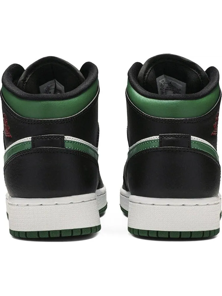 Кроссовки Air Jordan 1 Mid GS Black Pine Green — изображение 6 из 8, зеленый