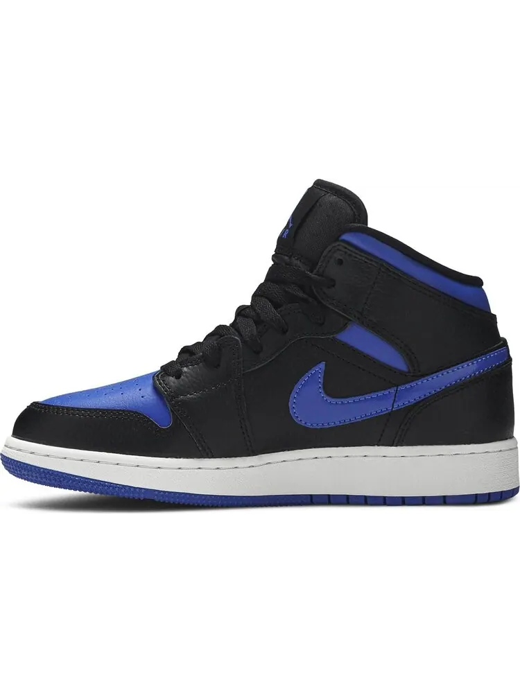 Кроссовки Air Jordan 1 Mid GS Black Hyper Royal — изображение 3 из 8, синий