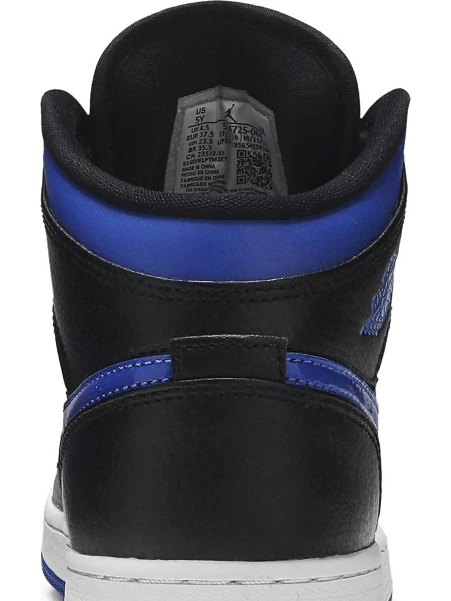 Кроссовки Air Jordan 1 Mid GS Black Hyper Royal — изображение 7 из 8, синий
