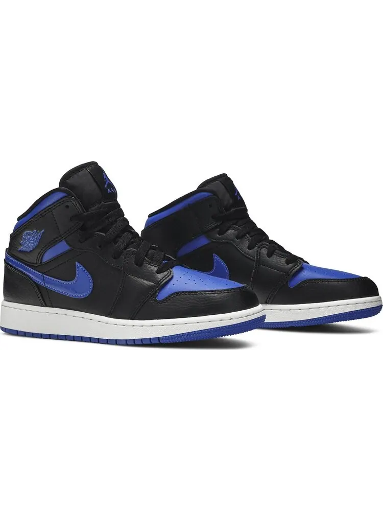 Кроссовки Air Jordan 1 Mid GS Black Hyper Royal — изображение 8 из 8, синий