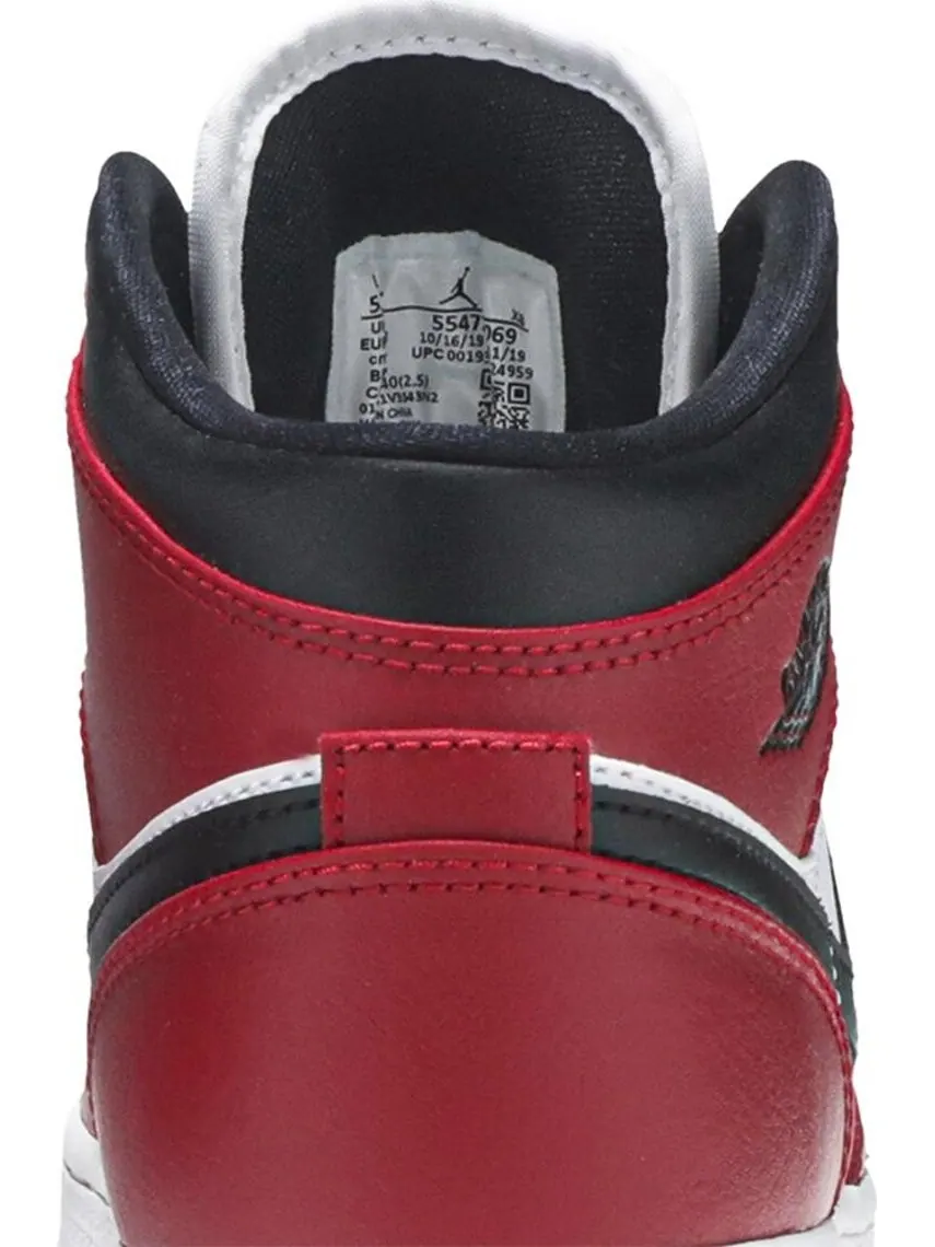 Кроссовки Air Jordan 1 Mid GS Chicago Black Toe — изображение 7 из 8, красный