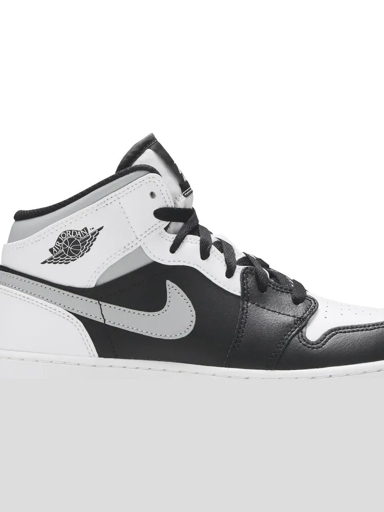 Кроссовки Air Jordan 1 Mid GS White Shadow — изображение 2 из 8, белый