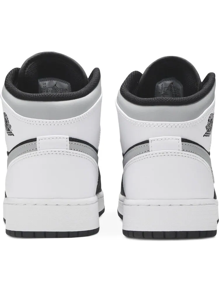 Кроссовки Air Jordan 1 Mid GS White Shadow — изображение 6 из 8, белый