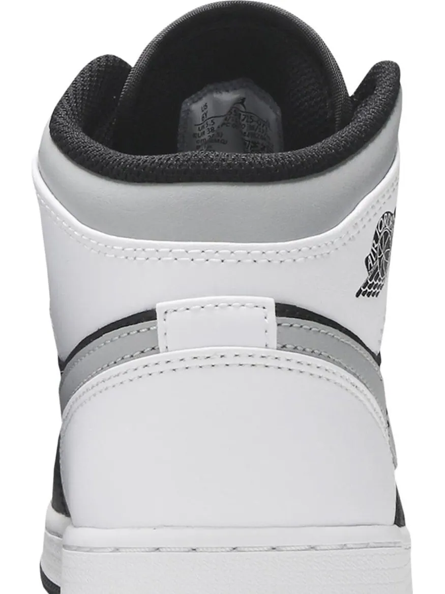 Кроссовки Air Jordan 1 Mid GS White Shadow — изображение 7 из 8, белый