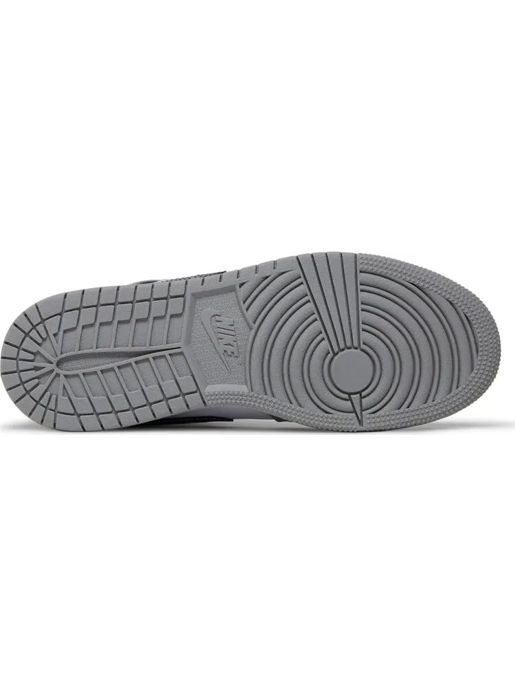 Кроссовки Air Jordan 1 Mid GS Light Smoke — изображение 4 из 8, черный серый