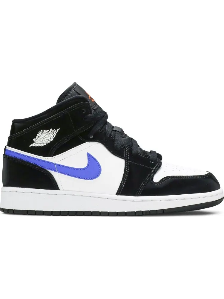 Кроссовки Air Jordan 1 Mid GS Black Racer Blue — изображение 1 из 8, черный
