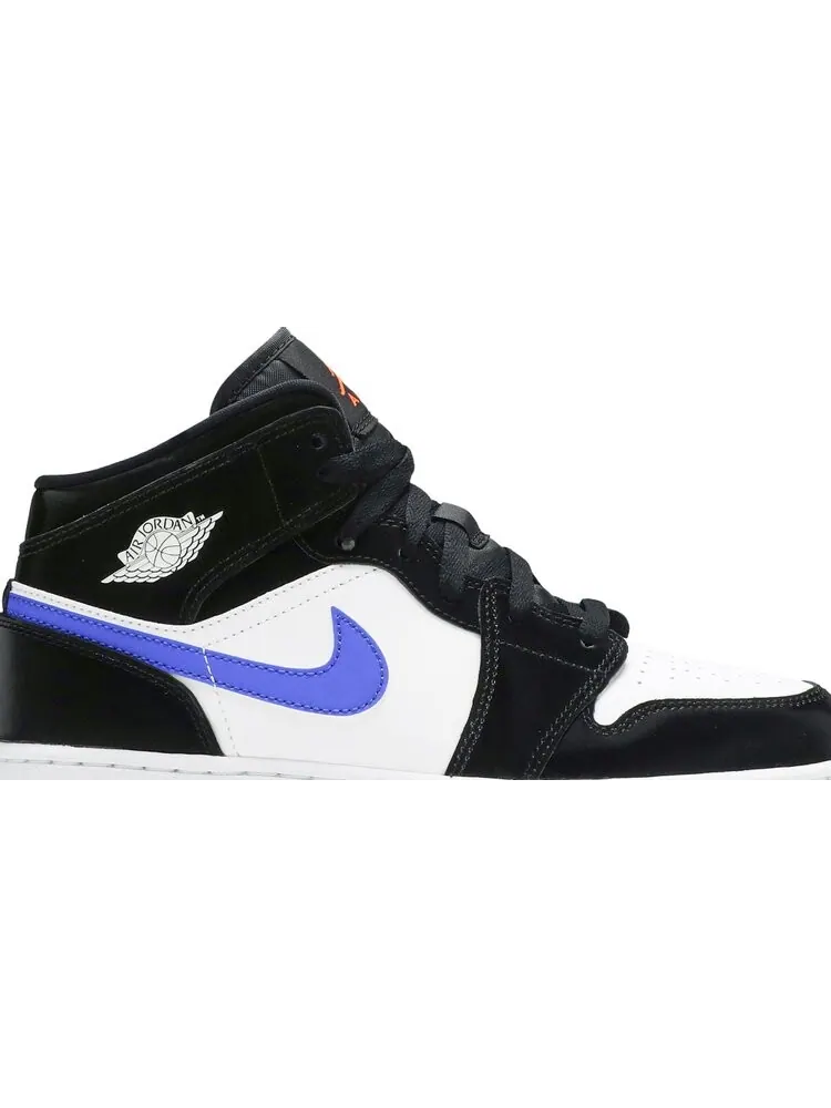 Кроссовки Air Jordan 1 Mid GS Black Racer Blue — изображение 2 из 8, черный