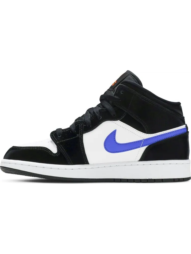 Кроссовки Air Jordan 1 Mid GS Black Racer Blue — изображение 3 из 8, черный