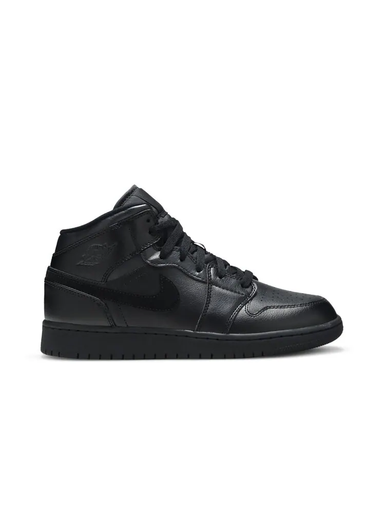 Кроссовки Air Jordan 1 Mid GS 'Deep Black' — изображение 1 из 4, черный