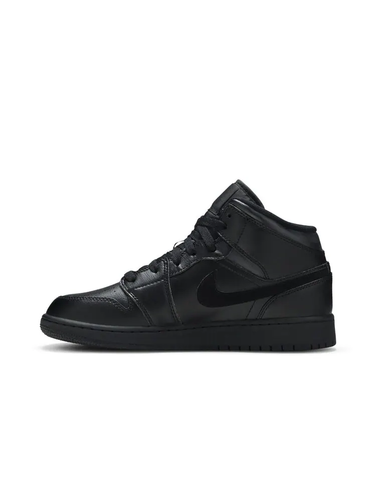 Кроссовки Air Jordan 1 Mid GS 'Deep Black' — изображение 3 из 4, черный