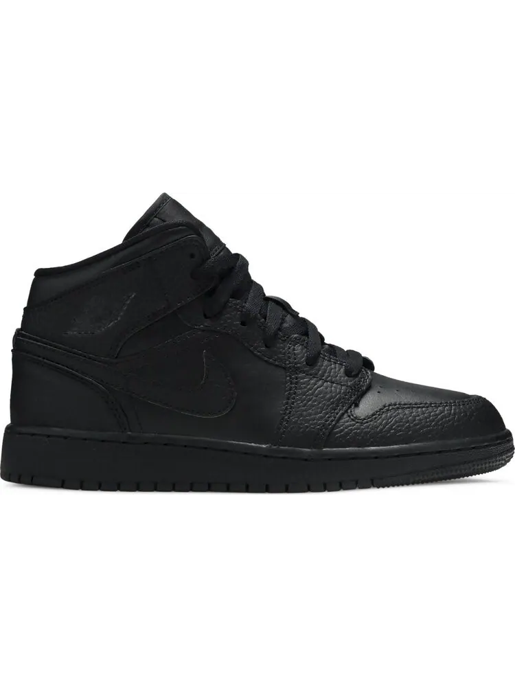 Кроссовки Air Jordan 1 Mid GS Triple Black 2020 — изображение 1 из 8, черный