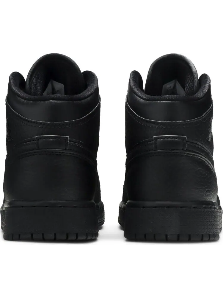 Кроссовки Air Jordan 1 Mid GS Triple Black 2020 — изображение 6 из 8, черный
