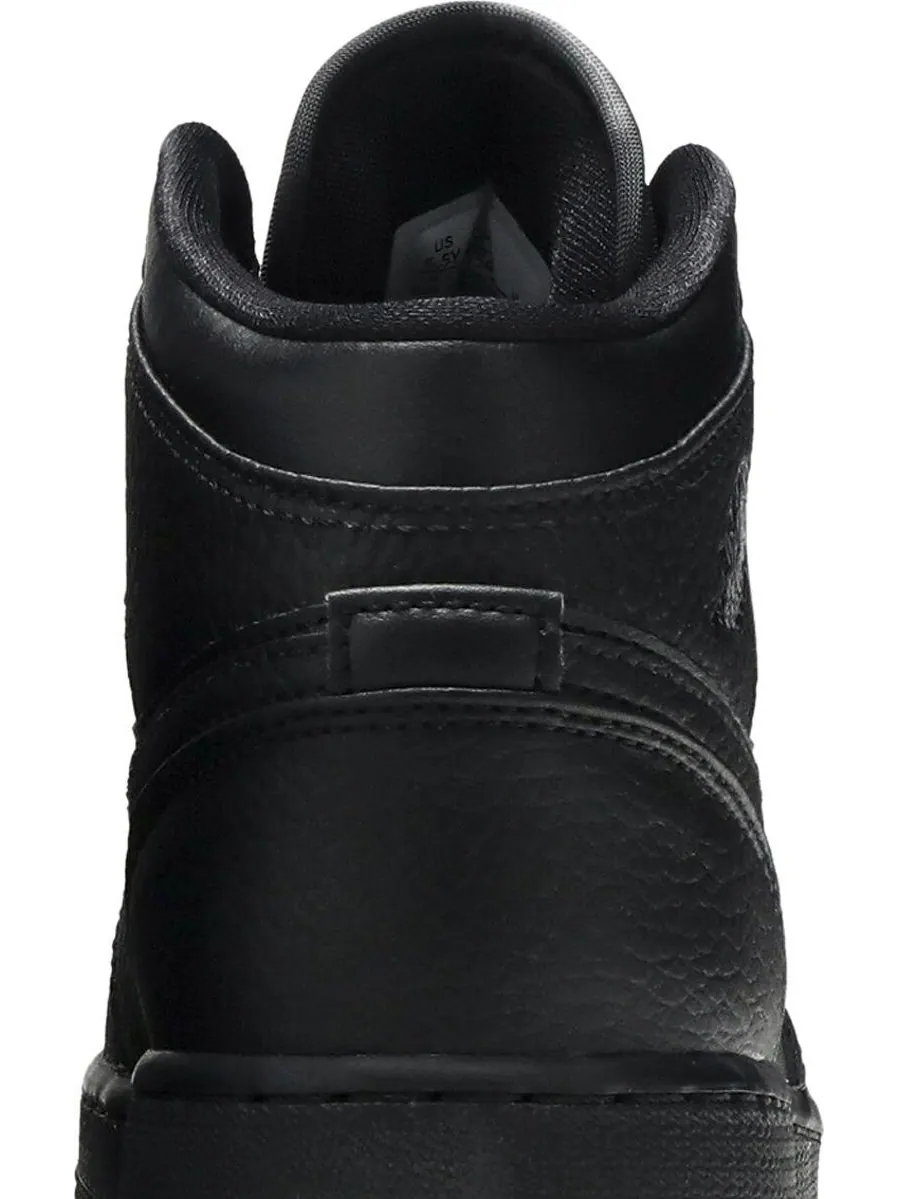 Кроссовки Air Jordan 1 Mid GS Triple Black 2020 — изображение 7 из 8, черный