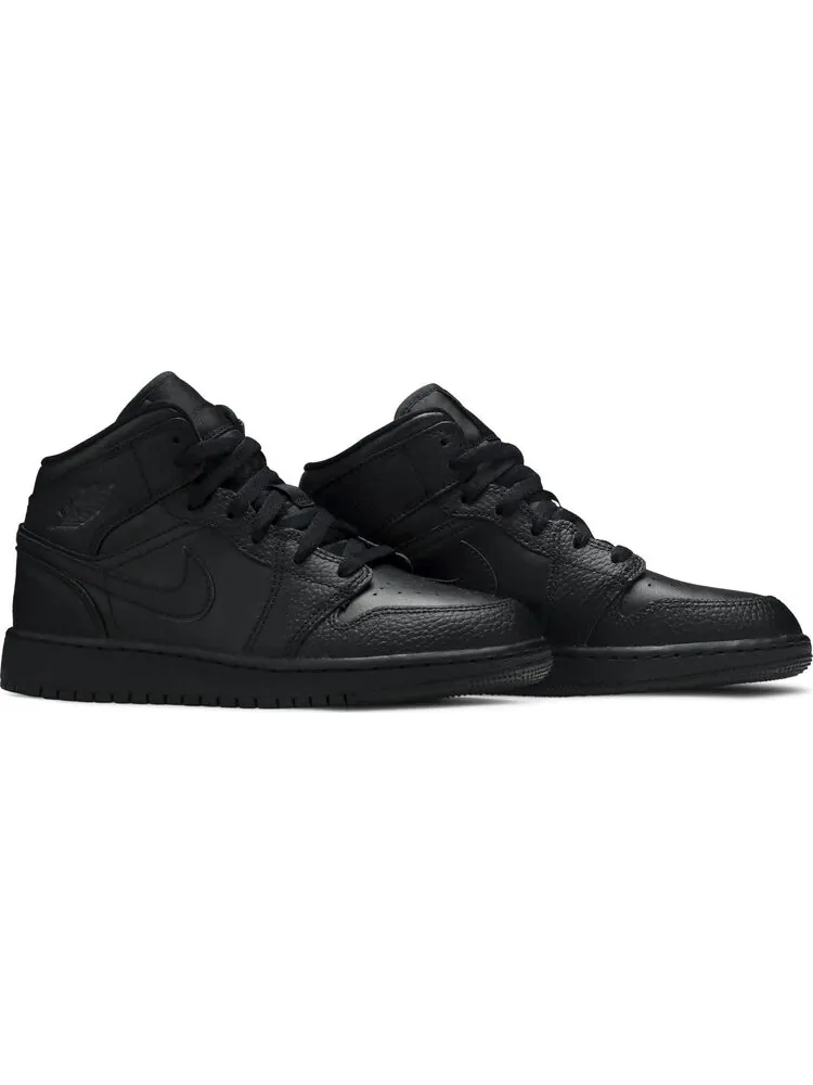 Кроссовки Air Jordan 1 Mid GS Triple Black 2020 — изображение 8 из 8, черный