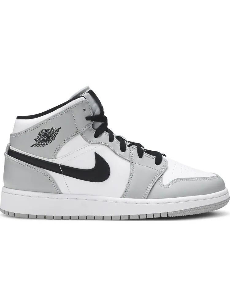 Кроссовки Air Jordan 1 Mid GS Light Smoke — изображение 1 из 8, серый