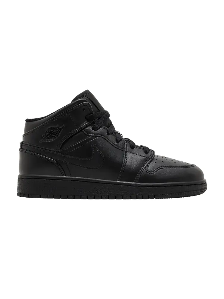 Кроссовки Air Jordan Air Jordan 1 Mid GS 'Triple Black' 2022 — изображение 1 из 9, черный/черный/черный