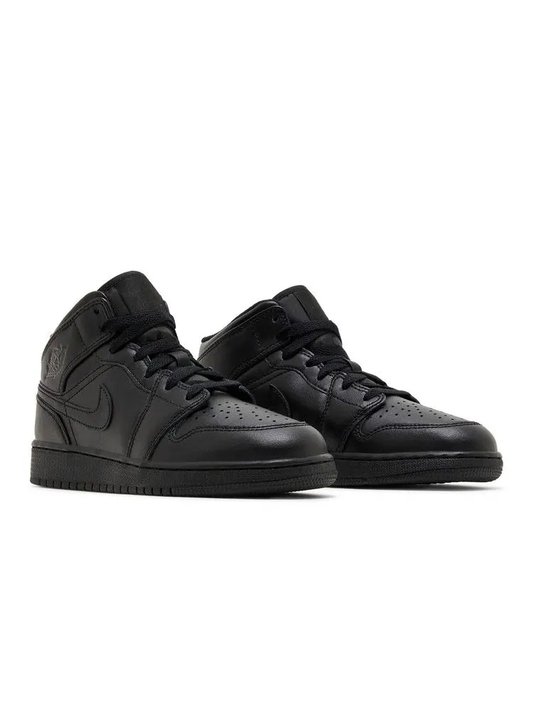 Кроссовки Air Jordan Air Jordan 1 Mid GS 'Triple Black' 2022 — изображение 9 из 9, черный/черный/черный
