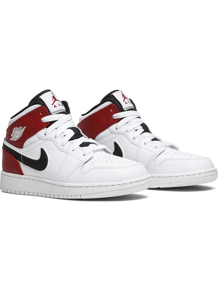 Кроссовки Air Jordan 1 Mid GS Chicago — изображение 8 из 8, белый