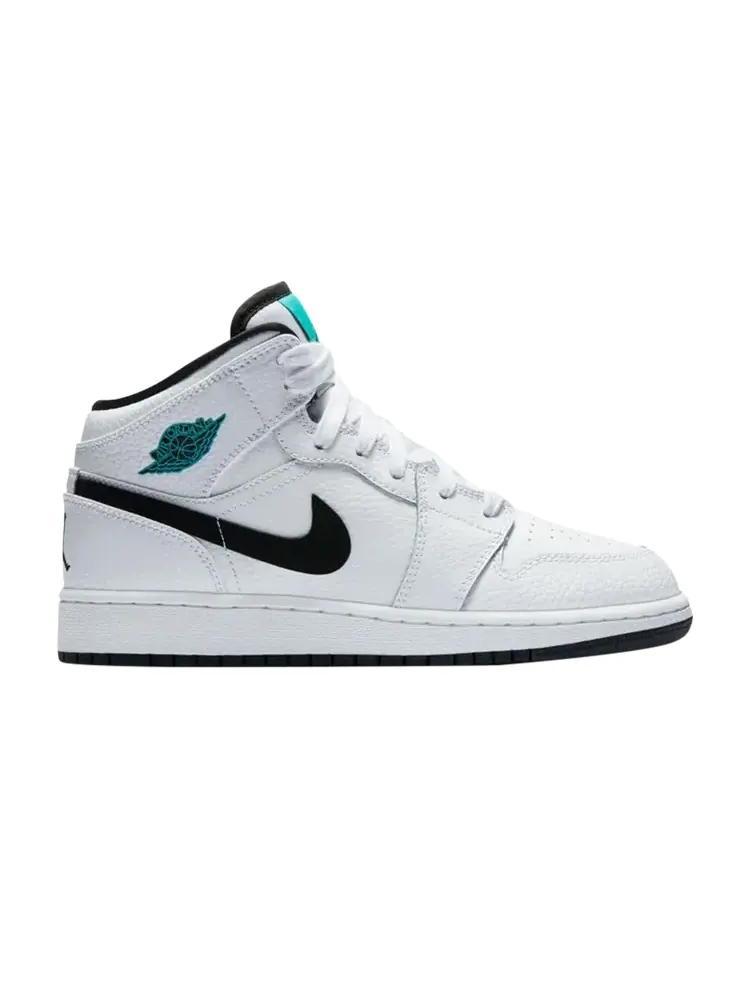 Кроссовки Air Jordan 1 Retro Mid GS 'Hyper Jade' — изображение 1 из 1, белый