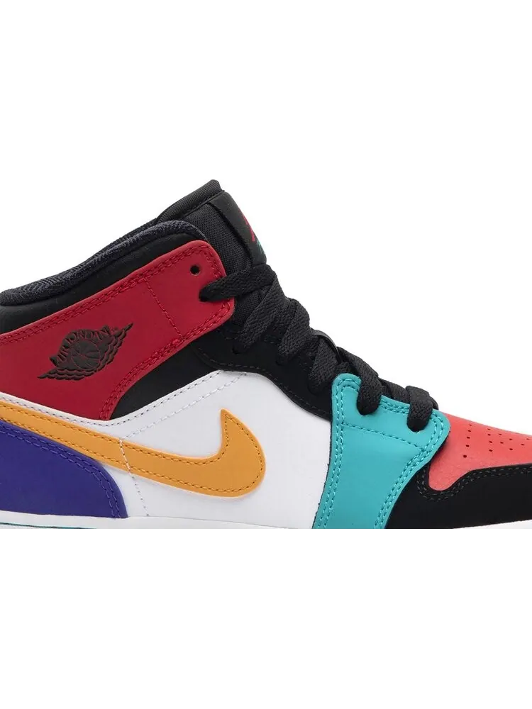 Кроссовки Air Jordan 1 Mid GS Multi-Color — изображение 2 из 8, мульти