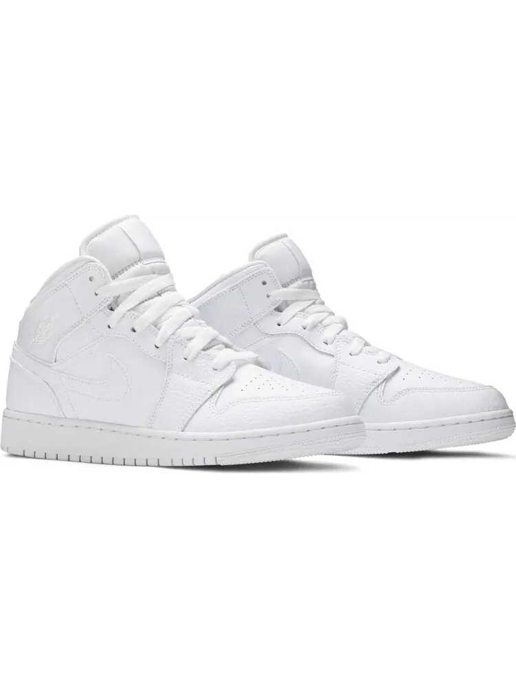 Кроссовки Air Jordan 1 Mid GS Triple — изображение 8 из 8, белый