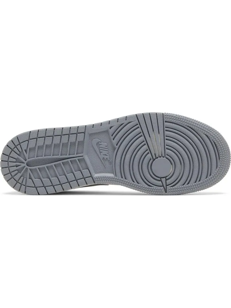 Кроссовки Air Jordan 1 Mid GS Neutral Grey — изображение 4 из 8, белый