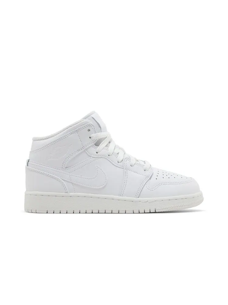 Кроссовки Air Jordan Air Jordan 1 Mid GS 'Triple White' 2023 — изображение 2 из 9, белый/белый/белый
