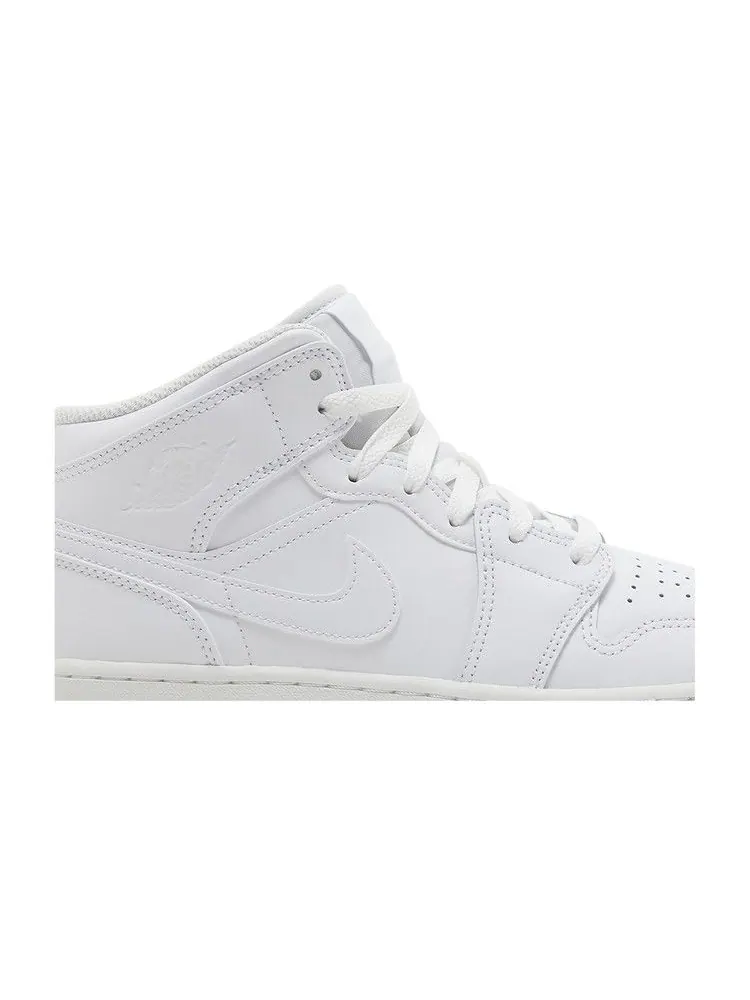 Кроссовки Air Jordan Air Jordan 1 Mid GS 'Triple White' 2023 — изображение 3 из 9, белый/белый/белый