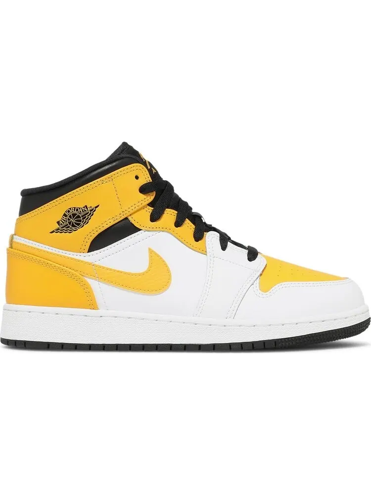 Кроссовки Air Jordan 1 Mid GS University — изображение 1 из 8, белый желтый