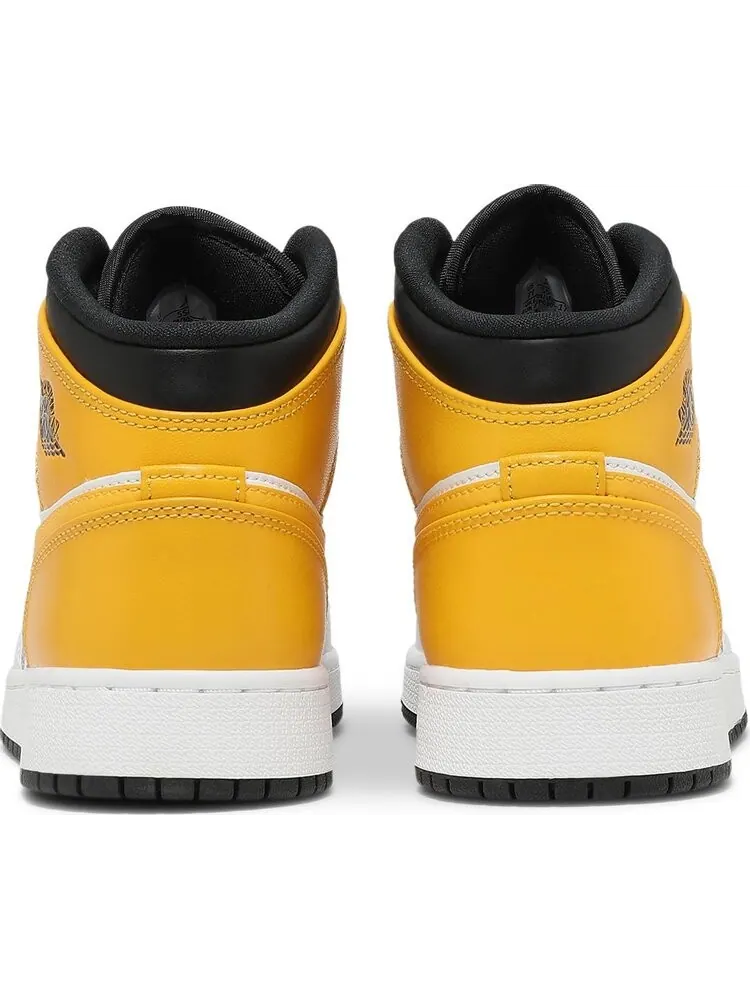 Кроссовки Air Jordan 1 Mid GS University — изображение 6 из 8, белый желтый