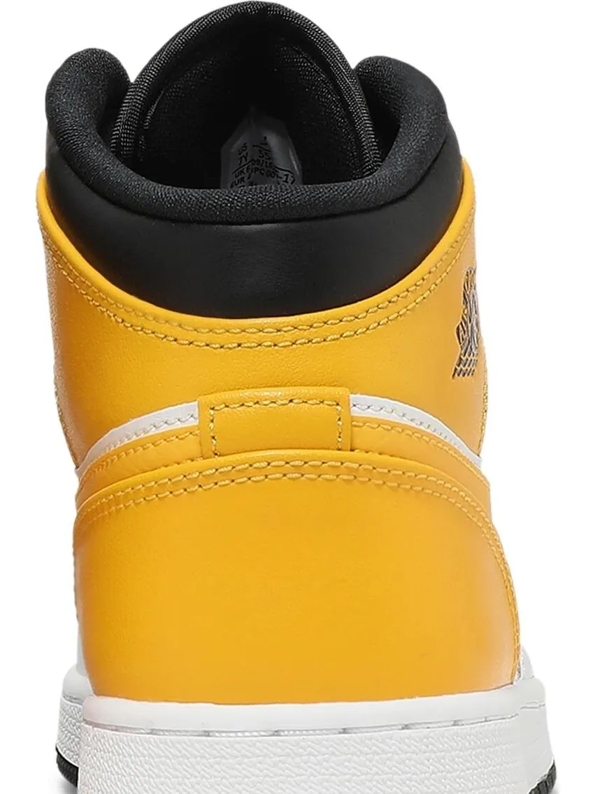 Кроссовки Air Jordan 1 Mid GS University — изображение 7 из 8, белый желтый