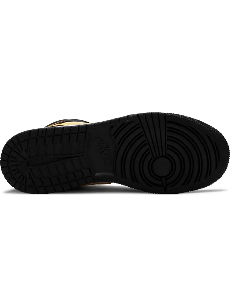 Кроссовки Air Jordan 1 Mid GS Black University Gold — изображение 4 из 8, белый