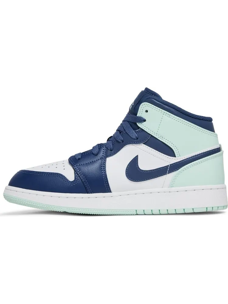 Кроссовки Air Jordan 1 Mid GS Blue Mint — изображение 3 из 8, синий