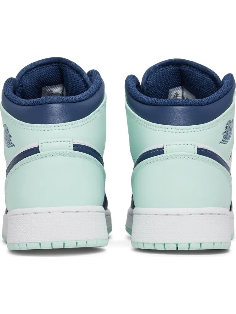 Кроссовки Air Jordan 1 Mid GS Blue Mint — изображение 6 из 8, синий