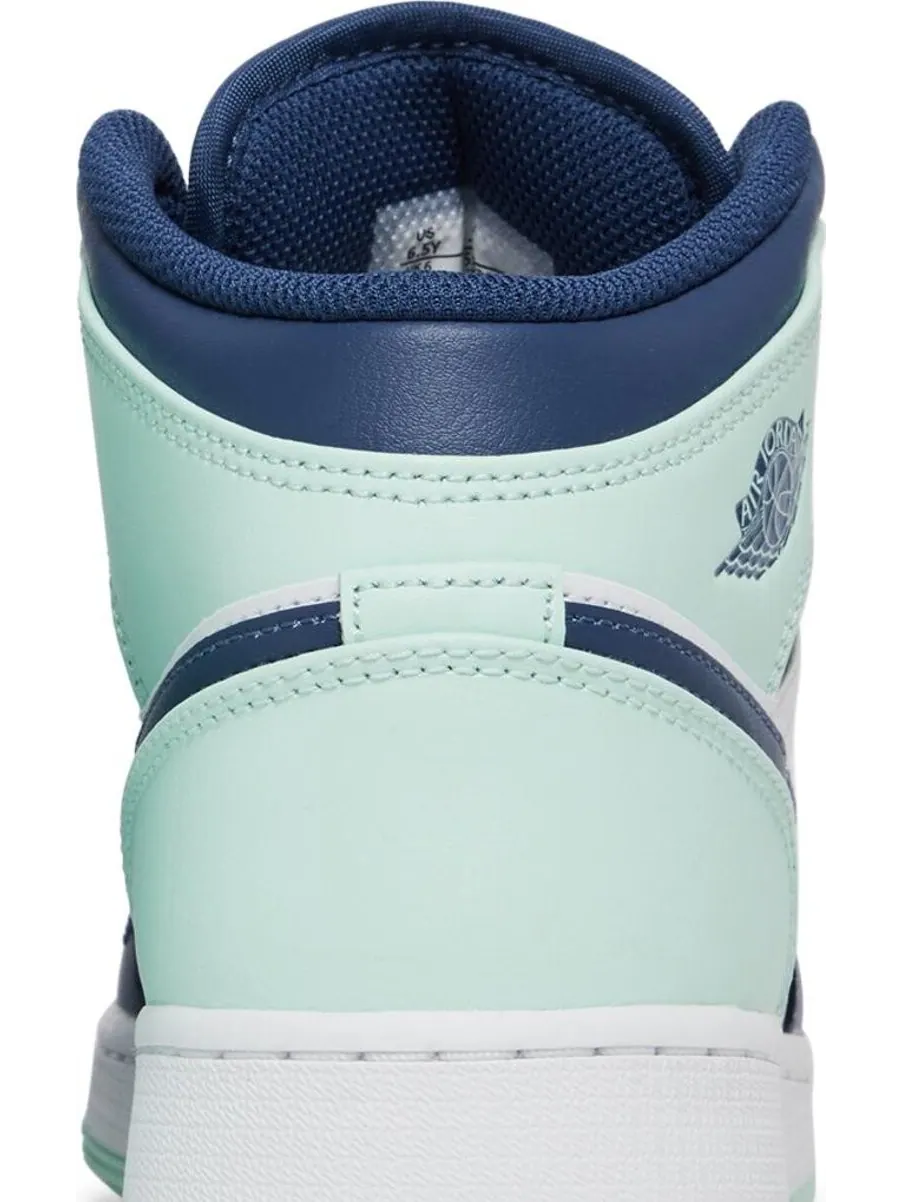 Кроссовки Air Jordan 1 Mid GS Blue Mint — изображение 7 из 8, синий