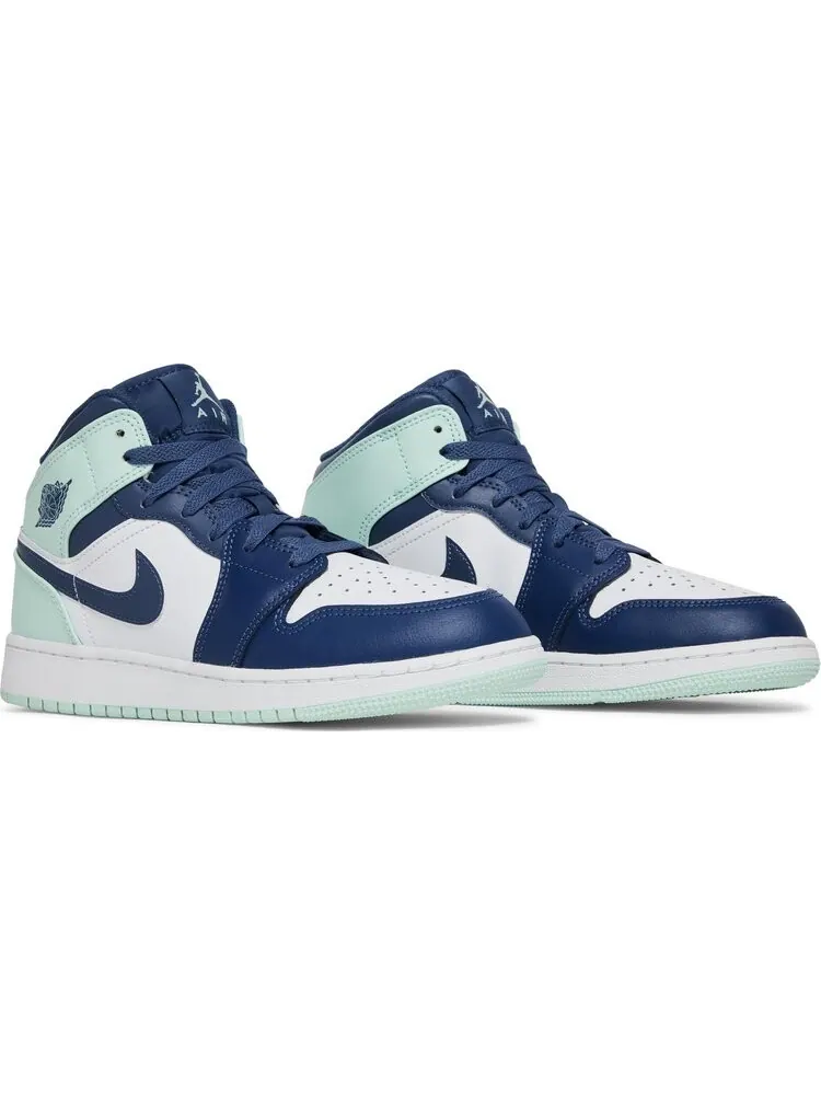 Кроссовки Air Jordan 1 Mid GS Blue Mint — изображение 8 из 8, синий