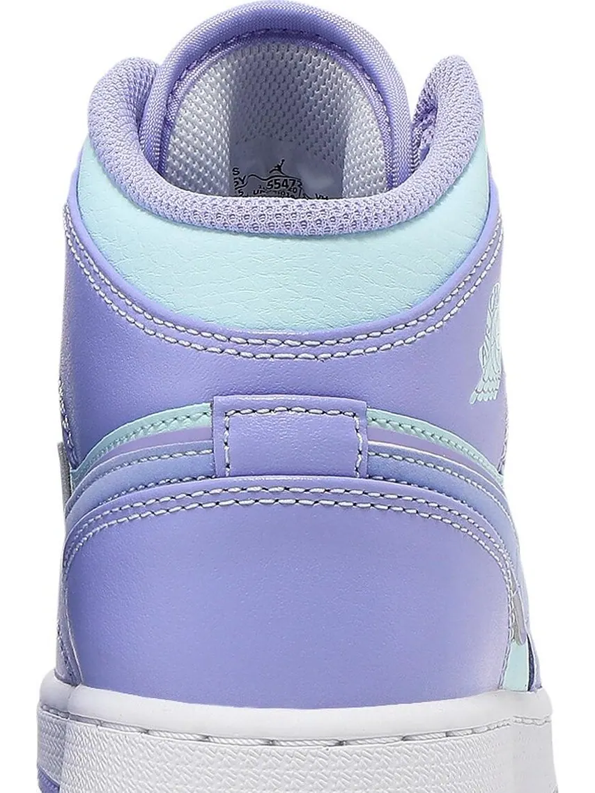 Кроссовки Air Jordan 1 Mid GS Purple Pulse — изображение 6 из 7, фиолетовый