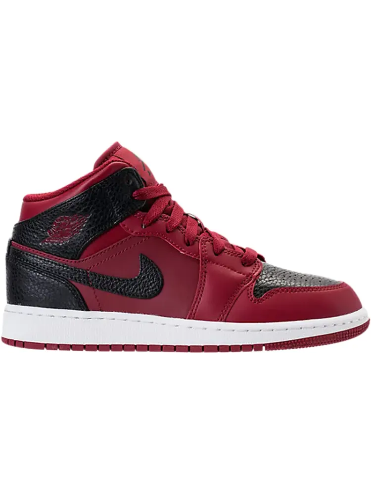 Кроссовки Air Jordan 1 Retro Mid GS Team Red Black — изображение 1 из 1, красный
