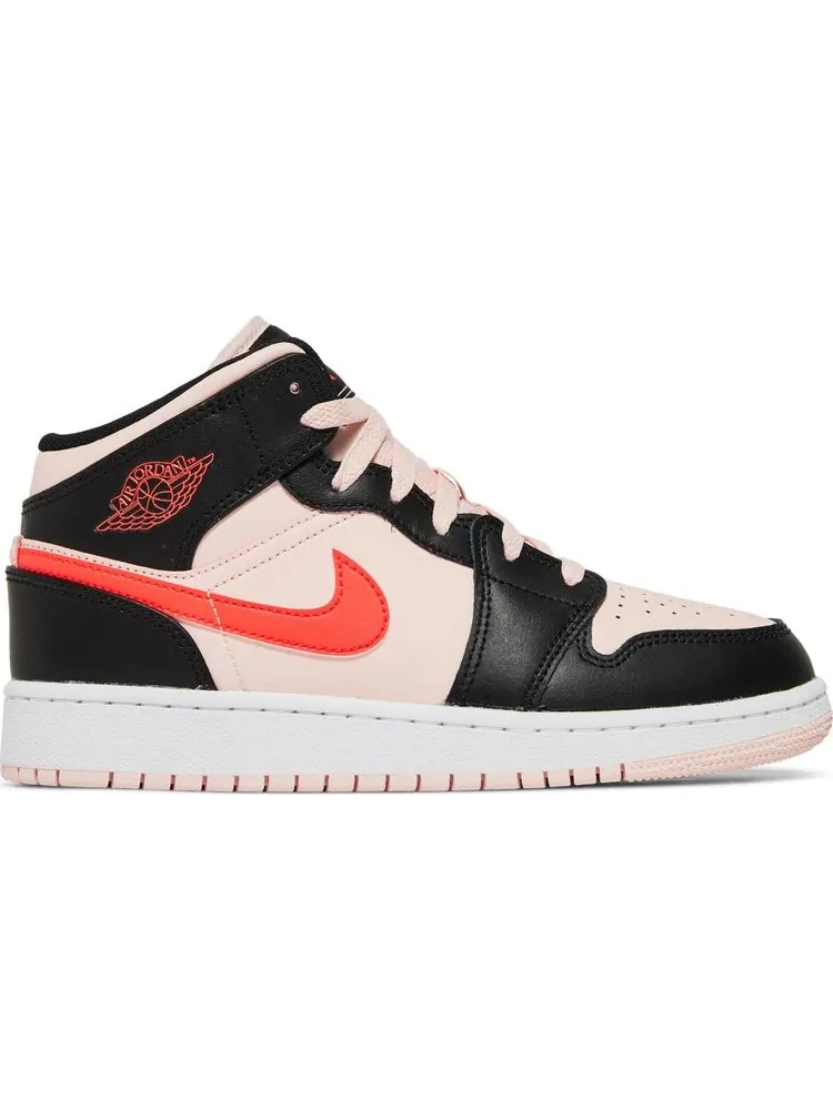 Кроссовки Air Jordan 1 Mid GS Black Pink Crimson — изображение 1 из 8, розовый