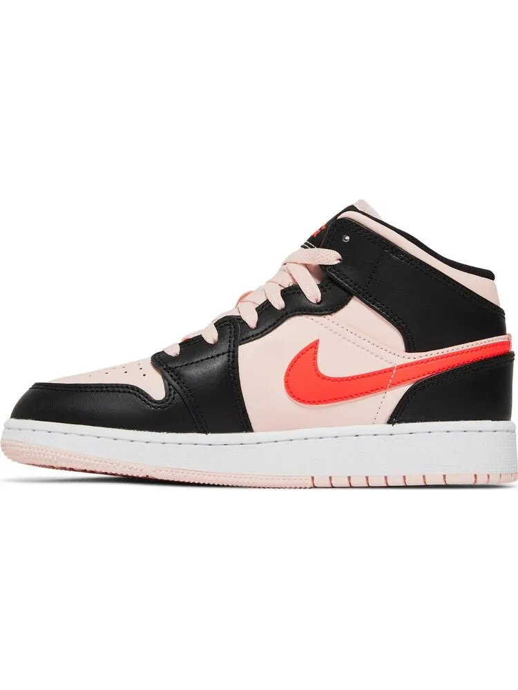 Кроссовки Air Jordan 1 Mid GS Black Pink Crimson — изображение 3 из 8, розовый