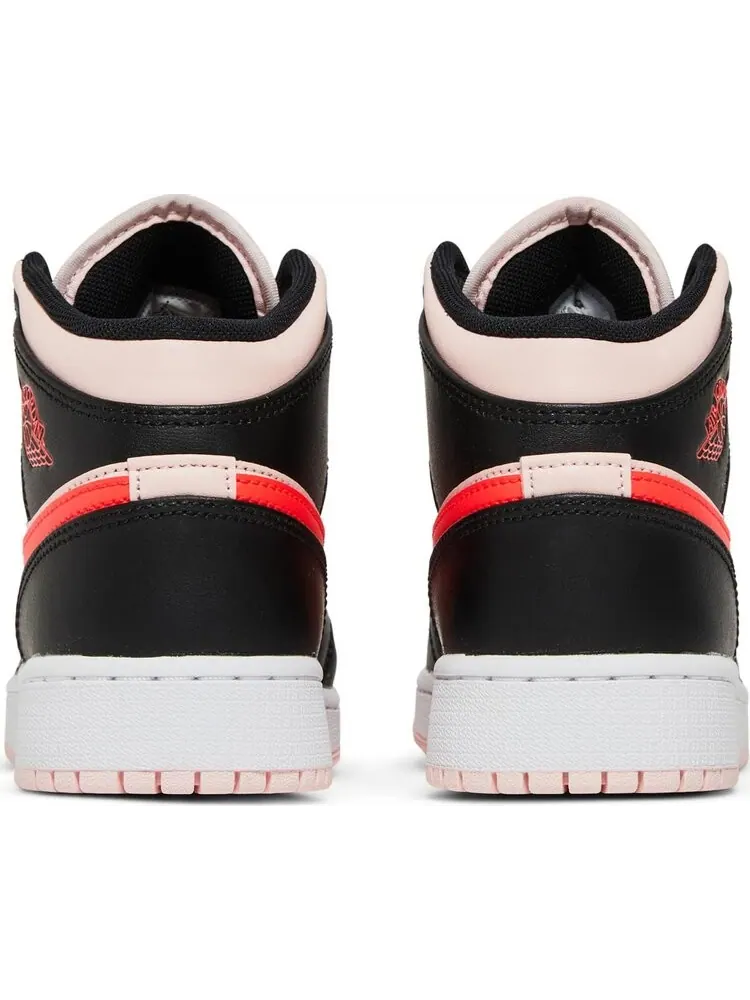 Кроссовки Air Jordan 1 Mid GS Black Pink Crimson — изображение 6 из 8, розовый