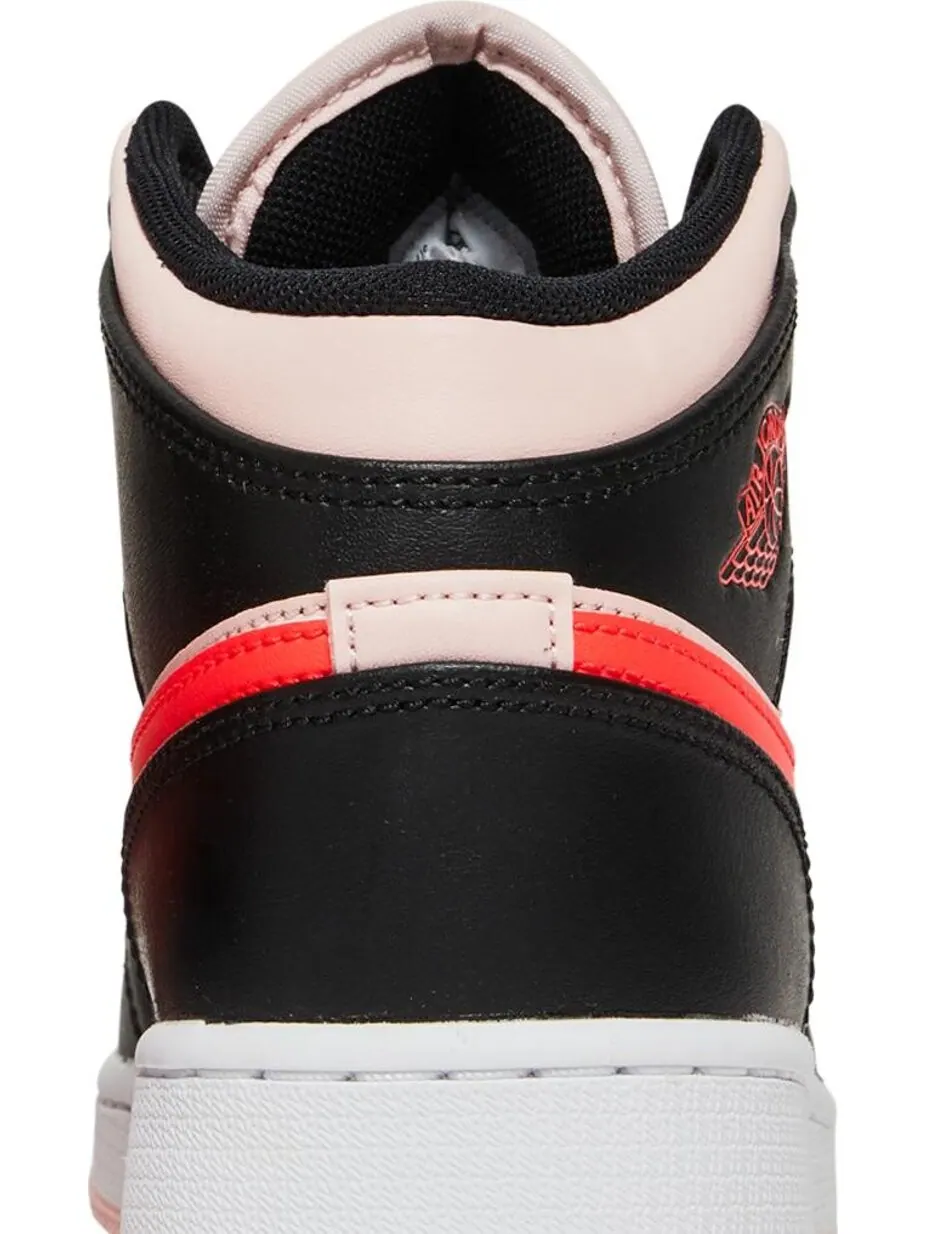 Кроссовки Air Jordan 1 Mid GS Black Pink Crimson — изображение 7 из 8, розовый