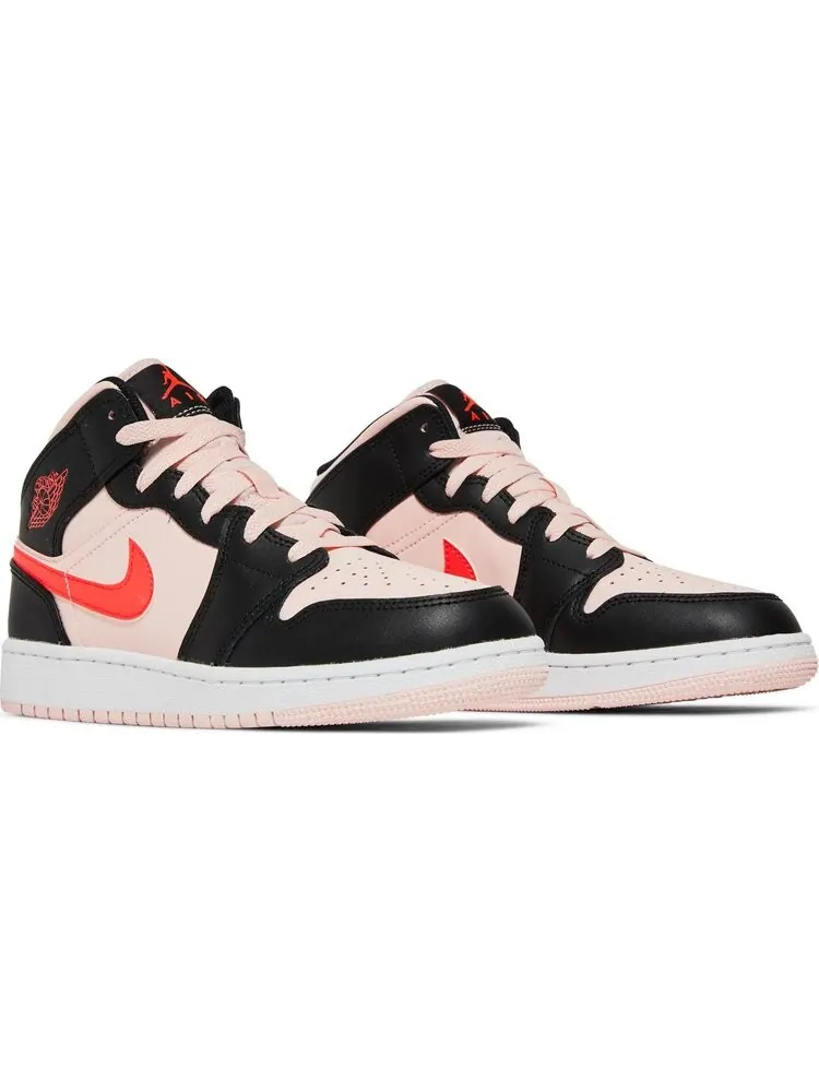 Кроссовки Air Jordan 1 Mid GS Black Pink Crimson — изображение 8 из 8, розовый