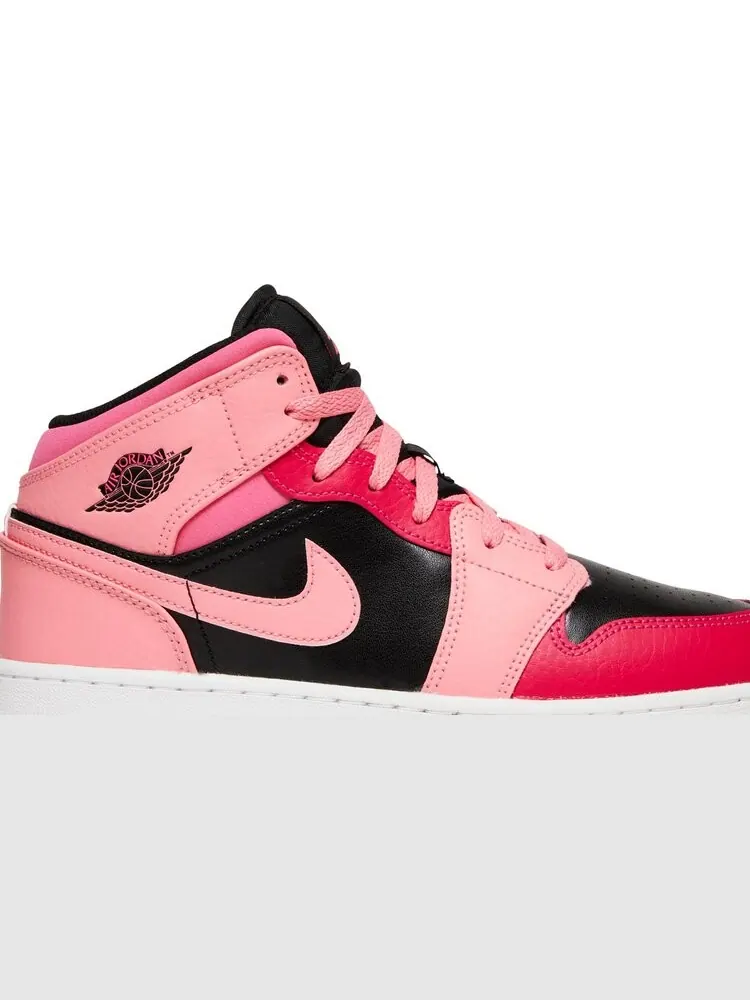 Кроссовки Air Jordan 1 Mid GS Coral Chalk — изображение 2 из 8, розовый