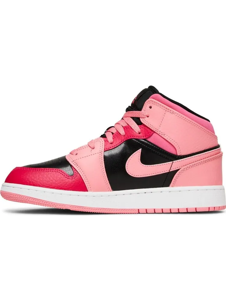Кроссовки Air Jordan 1 Mid GS Coral Chalk — изображение 3 из 8, розовый