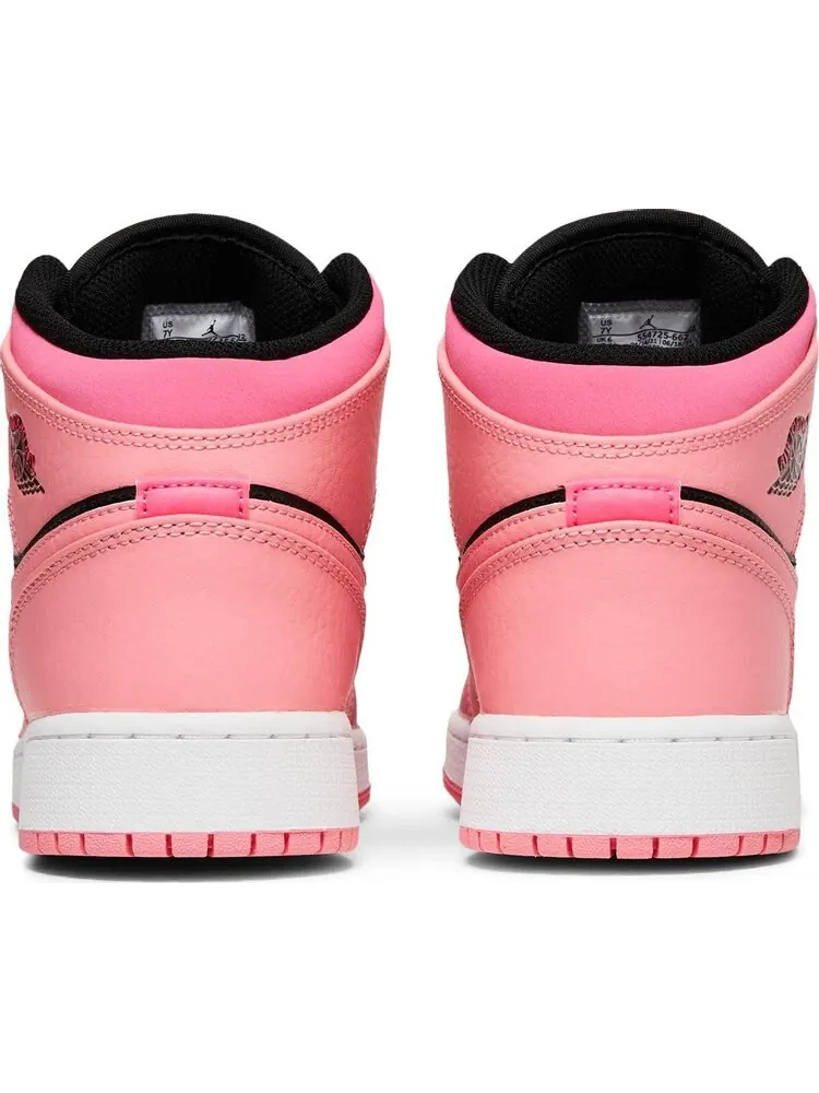 Кроссовки Air Jordan 1 Mid GS Coral Chalk — изображение 6 из 8, розовый