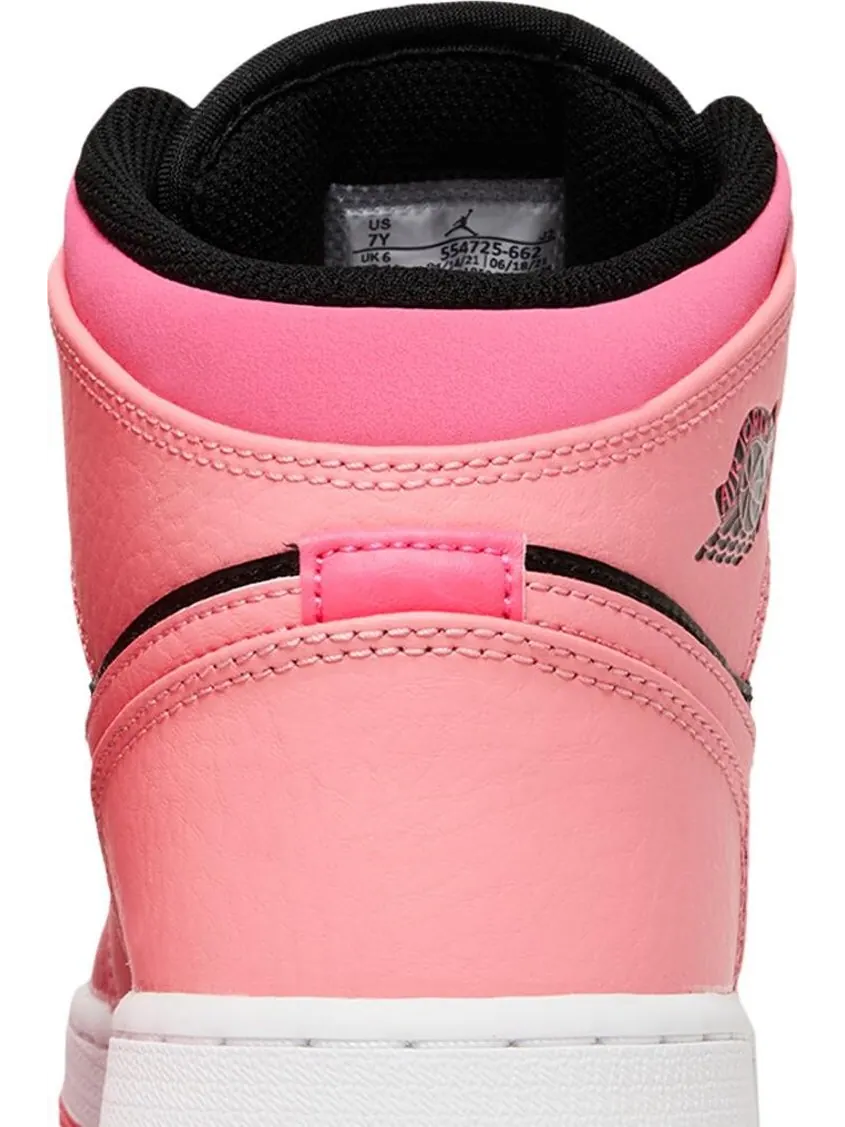 Кроссовки Air Jordan 1 Mid GS Coral Chalk — изображение 7 из 8, розовый