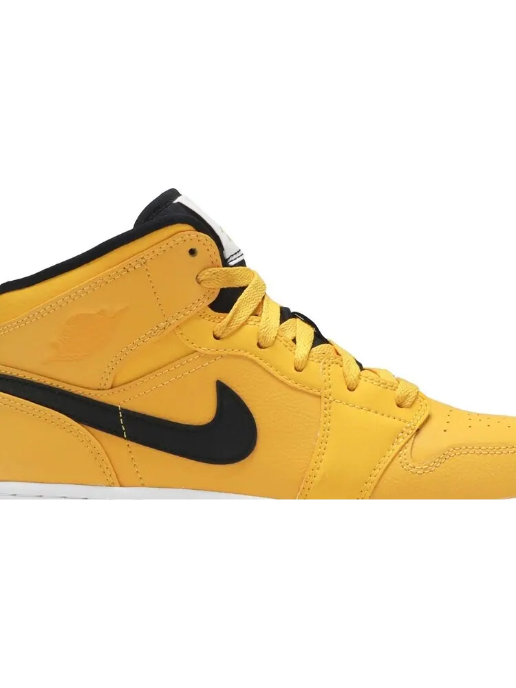 Кроссовки Air Jordan 1 Mid GS University — изображение 2 из 8, черный желтый