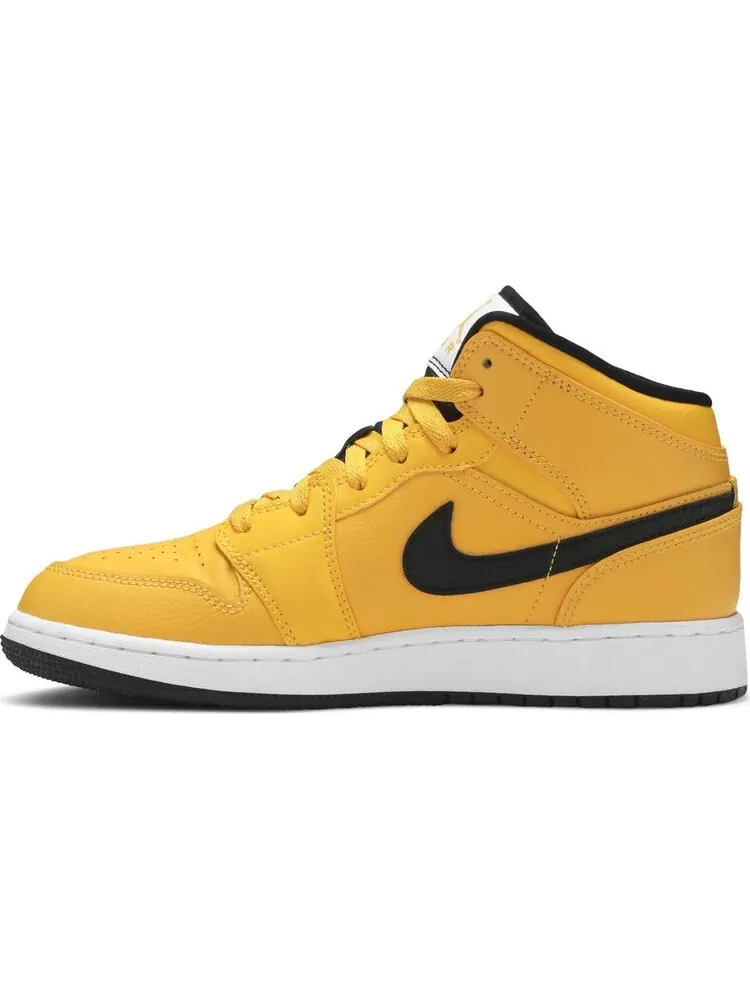Кроссовки Air Jordan 1 Mid GS University — изображение 3 из 8, черный желтый